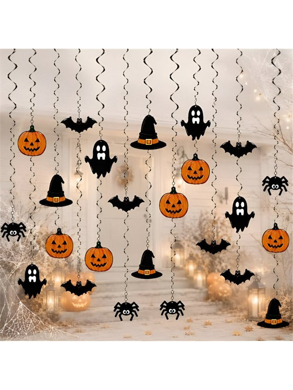 Hanging Halloween Decorations Swirl-24PC Halloween Ceiling Streamers Include